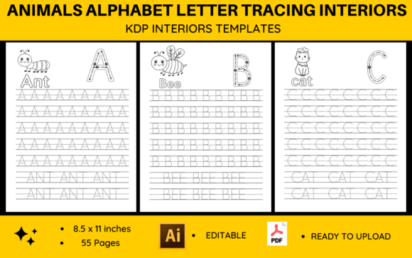 Animals Alphabet Letters KDP Interiors: A Playful Design Asset