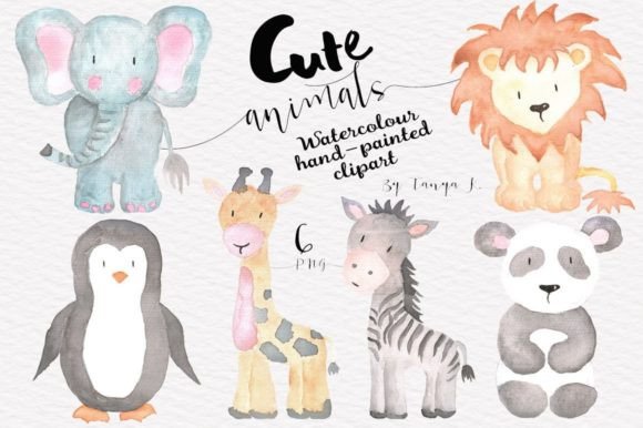 Charming Watercolor Animals Clipart for Creative Projects