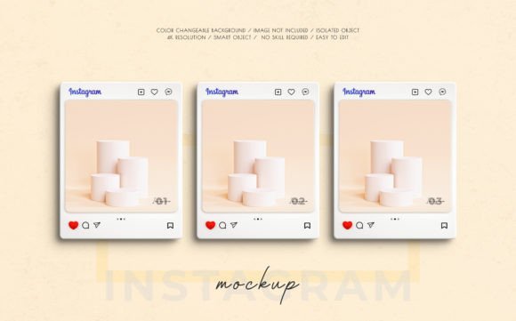 Elevate Your Visuals with Instagram Post Mockup 3D Render Design