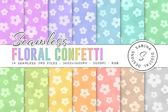 Floral Confetti Seamless Patterns for Creative Projects