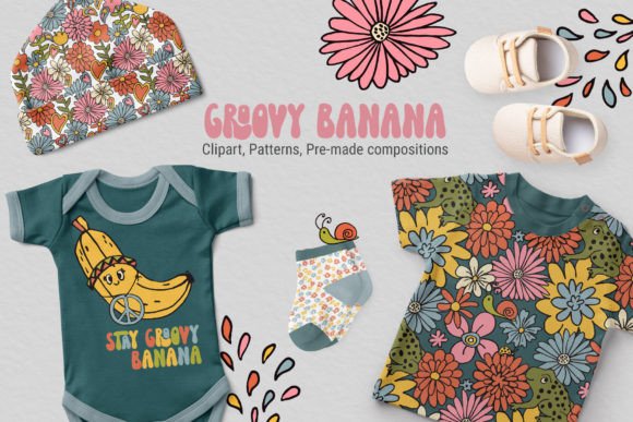Goovy Banana. Fruit Retro: A Groovy Retro Vibe for Your Designs