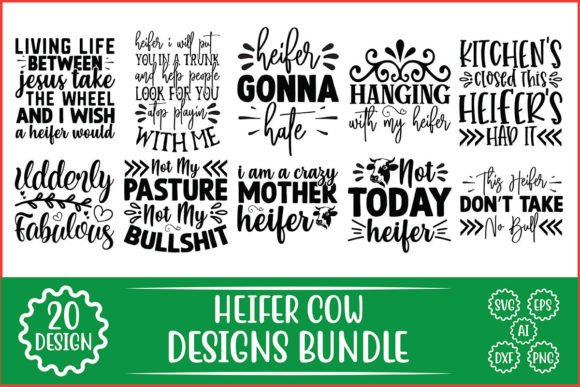 Heifer Cow SVG Bundle: Farmhouse Charm for Your Creative Projects