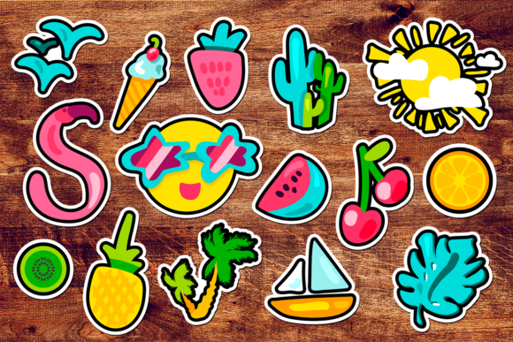 Infuse Your Brand with Summer Vibes: The Tropical Summer Stickers Set