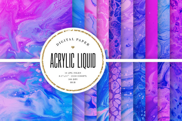Pink & Blue Acrylic Liquid Digital Paper: A Designer's Guide