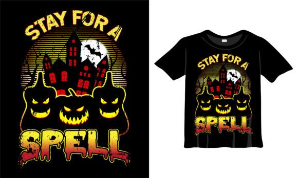Stay for a Spell T-Shirt Design Template: Your Halloween Essential