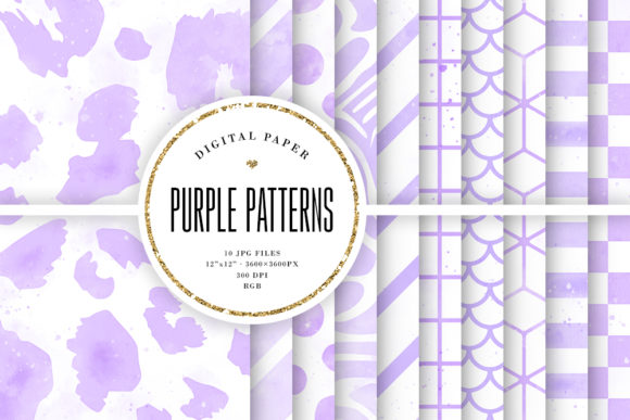 Unleashing Creative Flow with Purple Watercolor Patterns Digital Paper