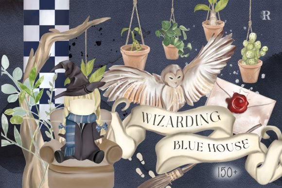 Wizarding Blue House Watercolor: A Creative Toolkit for Magical Designs